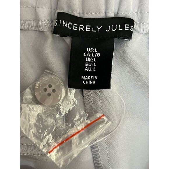 Sincerely Jules Career Pants Women’s Sz L Gray Lavender High Waisted Trousers - Picture 7 of 8
